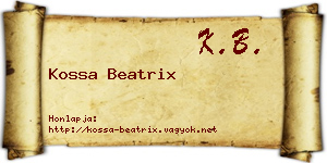 Kossa Beatrix névjegykártya